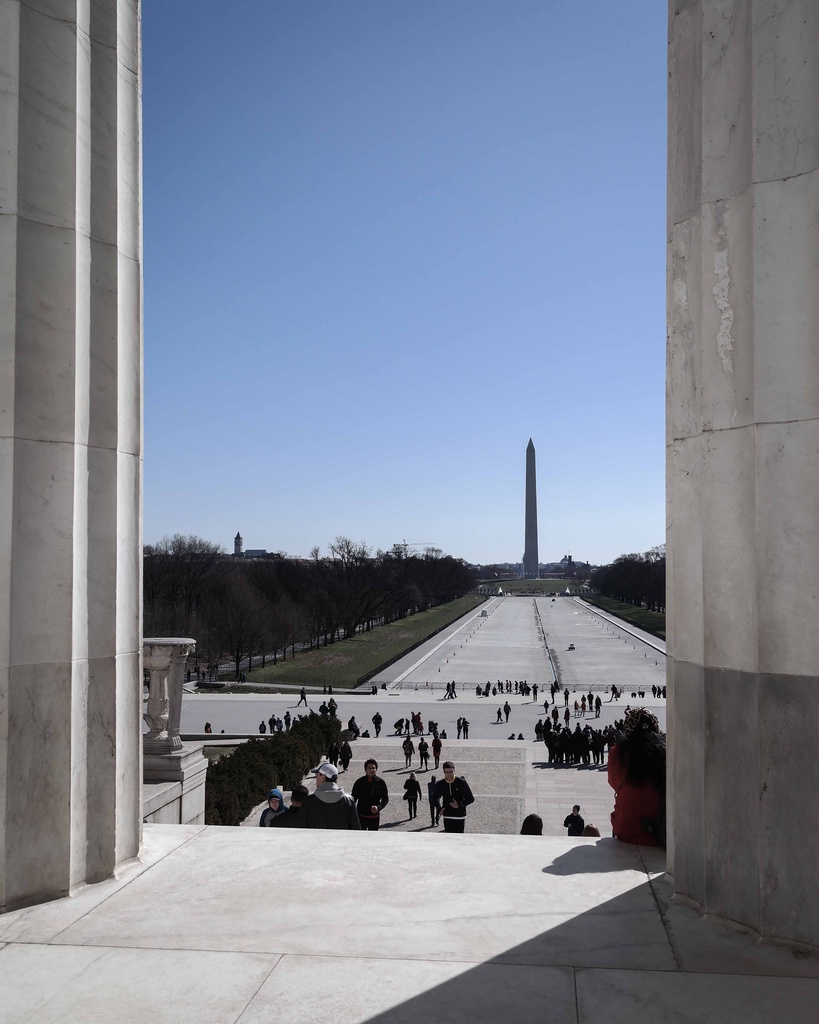 Lincoln Memorial-4 - A view of the Washington Monument from the Lincoln Memorial in Washington, DC
