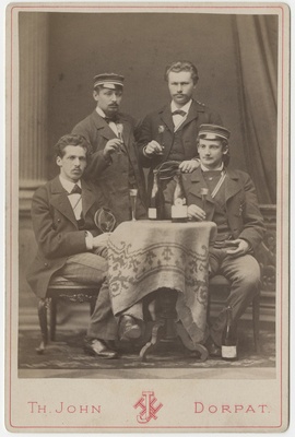 Osa korporatsiooni "Livonia" 1881. a II semestri värvicoetusest, grupifoto  duplicate photo