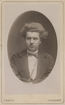 Korporatsiooni "Livonia" liige Gustav Elster, portreefoto  duplicate photo
