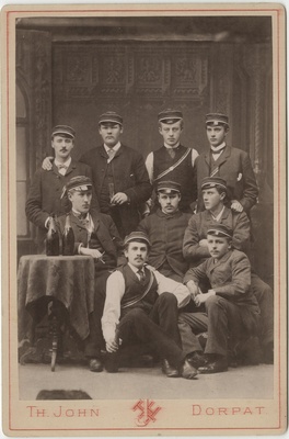 Osa korporatsiooni "Livonia" 1885. a II semestri värvicoetusest, grupifoto  duplicate photo