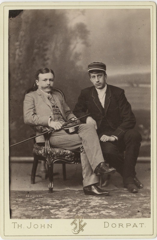 Korporatsiooni "Livonia" liikmed Alexander von Barclay de Tolly ja tema akadeemiline isa Alexander Ammon