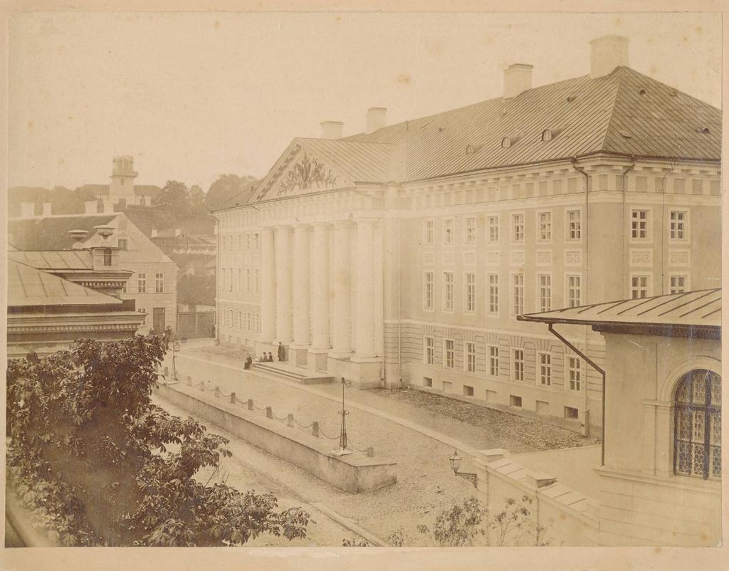 Tartu ülikooli peahoone, vaade Gildi ja Jaani t nurgalt. 1880-1890
