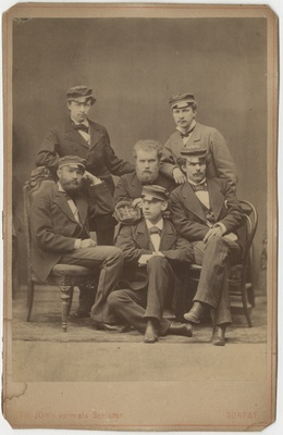Osa korporatsiooni "Livonia" 1879. a I semestri värvicoetusest, portreefoto  duplicate photo