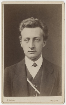 Korporatsiooni "Estonia" liige Karl von Riesenkampff, portreefoto  duplicate photo