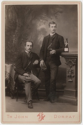 Korporatsiooni "Livonia" liikmed Friedrich Meykow ja tema akadeemiline isa Ernst Sokolowski  duplicate photo