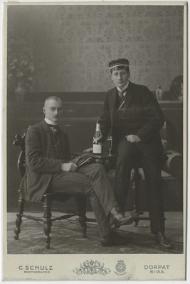 Korporatsiooni "Livonia" liikmed Walter von Roth ja tema akadeemiline isa Karl von Zeddelmann  duplicate photo