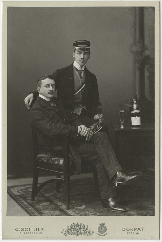 Korporatsiooni "Livonia" liikmed Max von zur Mühlen ja tema akadeemiline isa Felix von Samson-Himmelstjerna
