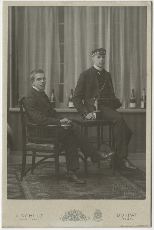 Korporatsiooni "Livonia" liikmed krahv August Mellin ja tema akadeemiline isa Siegfried von Vegesack