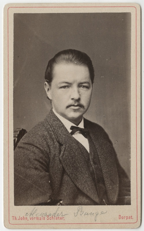 Korporatsiooni "Livonia" liige Alexander von Bunge, portreefoto