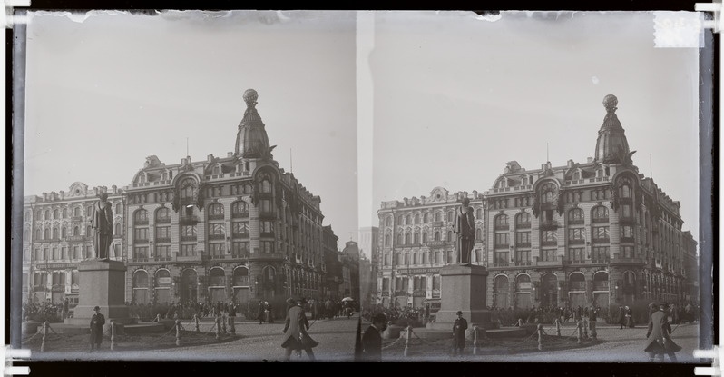 Klaasnegatiiv. Suurus 8,5*17. Kaasani plats Nevskil, Sankt Peterburis.