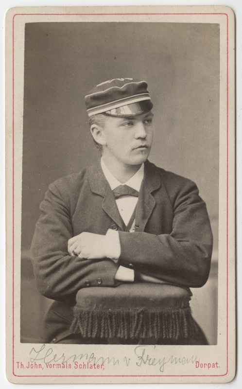 Korporatsiooni "Livonia" liige Hermann von Freymann, portreefoto