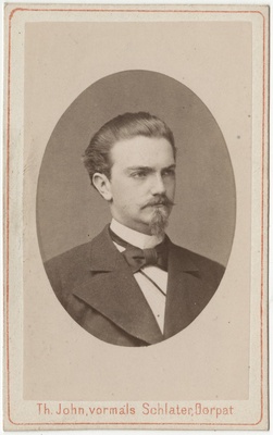 Korporatsiooni "Estonia" liige Arthur von zur Mühlen, portreefoto  duplicate photo