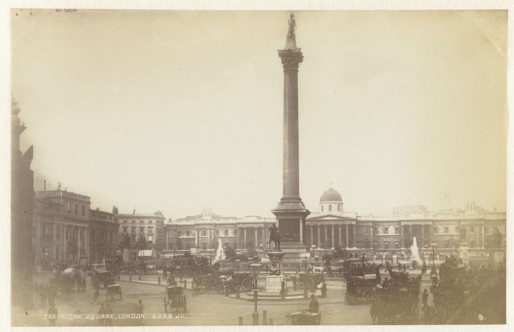 Trafalgar Square met Nelson Column, Londen, Trafalgar Square, London