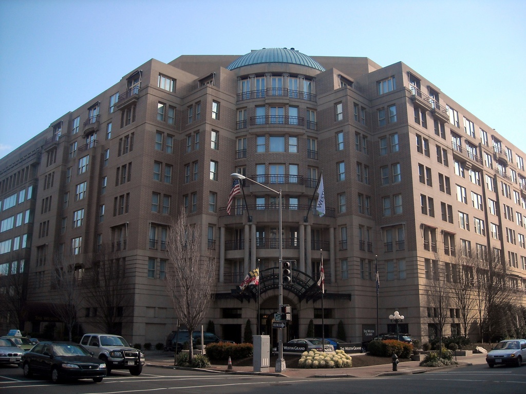 The Westin Grand - Washington, D.C. - The Westin Grand located at 2350 M Street, NW in the West End neighborhood of Washington, D.C. The building, designed by architect Vlastimil Koubek in collaboration with Structural Engineer Emanuel E. Necula, PE/PC, and constructed in 1984, has a 2009 tax value of $74,974,130.