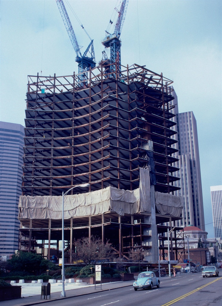 Columbia Center under construction, Dec 1983 - Columbia Center, in Seattle, under construction in 1983.