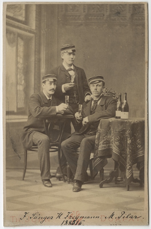 Osa korporatsiooni "Livonia" 1883. a II semestri värvicoetusest, grupifoto