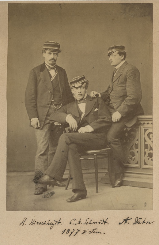 Osa korporatsiooni "Livonia" 1877. a II semestri värvicoetusest, grupifoto