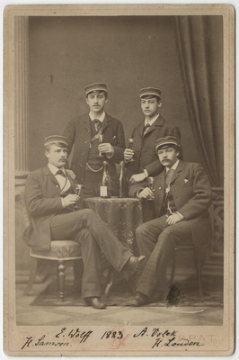 Osa korporatsiooni "Livonia" 1882. a II semestri värvicoetusest, grupifoto  duplicate photo