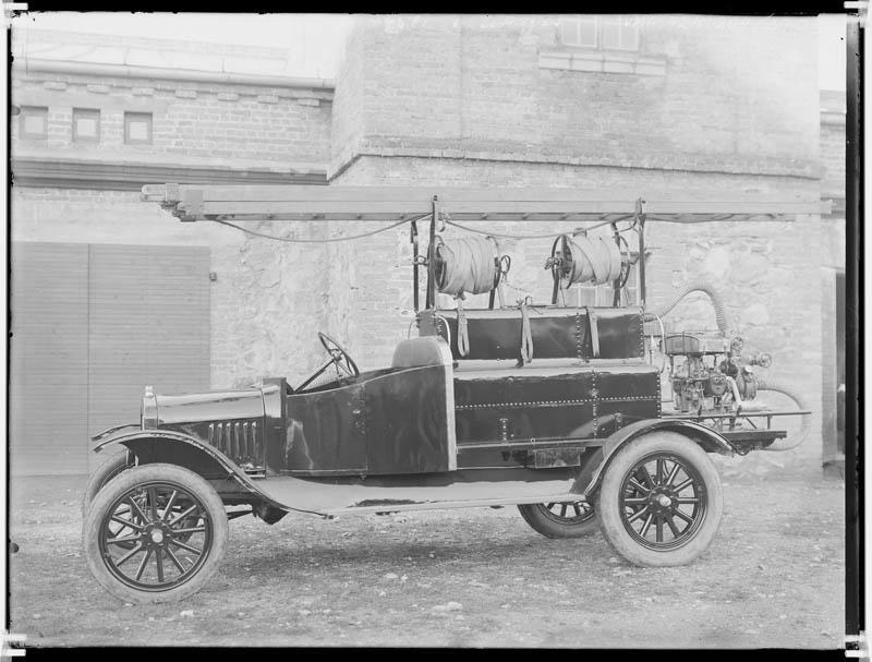 fotonegatiiv, Viljandi, tuletõrjeauto, 1927 foto J.Riet