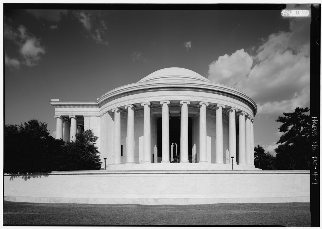 West elevation. 4 June 1991. - Jefferson Memorial, East Potomac Park, Washington, District of Columbia, DC