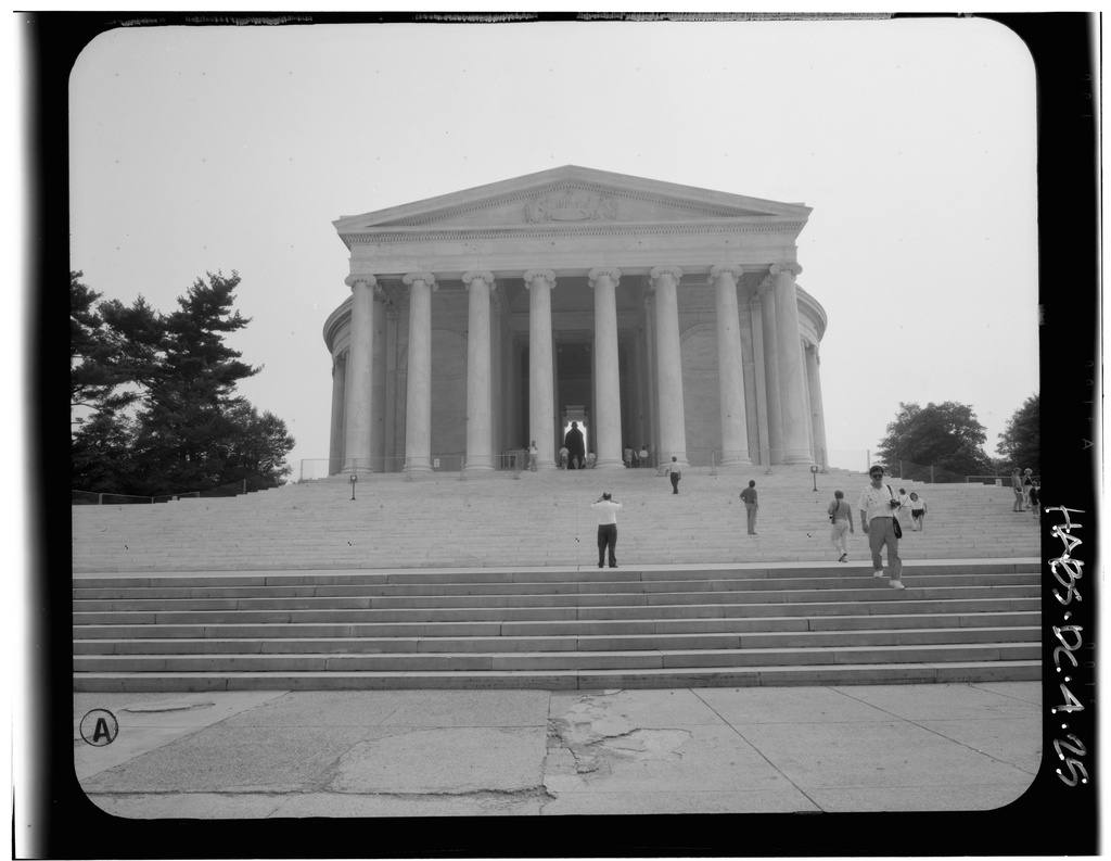 View from the north. August 1991. - Jefferson Memorial, East Potomac Park, Washington, District of Columbia, DC
