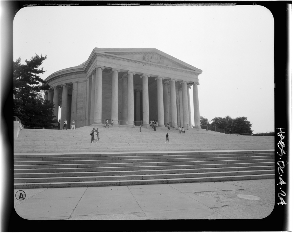 View from the northeast. August 1991. - Jefferson Memorial, East Potomac Park, Washington, District of Columbia, DC