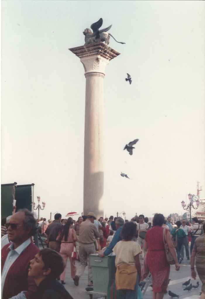 Lion of St Mark column, Venice, September 1984 - Lion of St Mark column, Piazzetta San Marco, Venice, Italy, September 1984