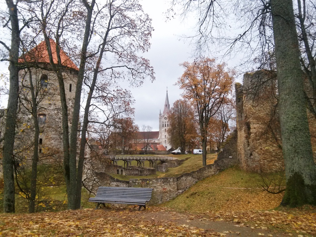 Cēsis Castle in fall