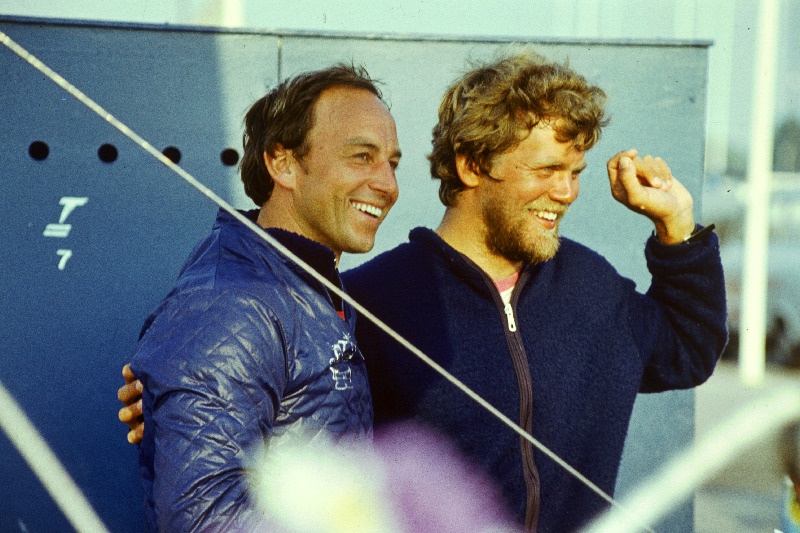 Tallinna olümpiaregatil jahiklassis Tornado hõbemedali võitnud taanlased Peter Due ja Per Kjargaad.