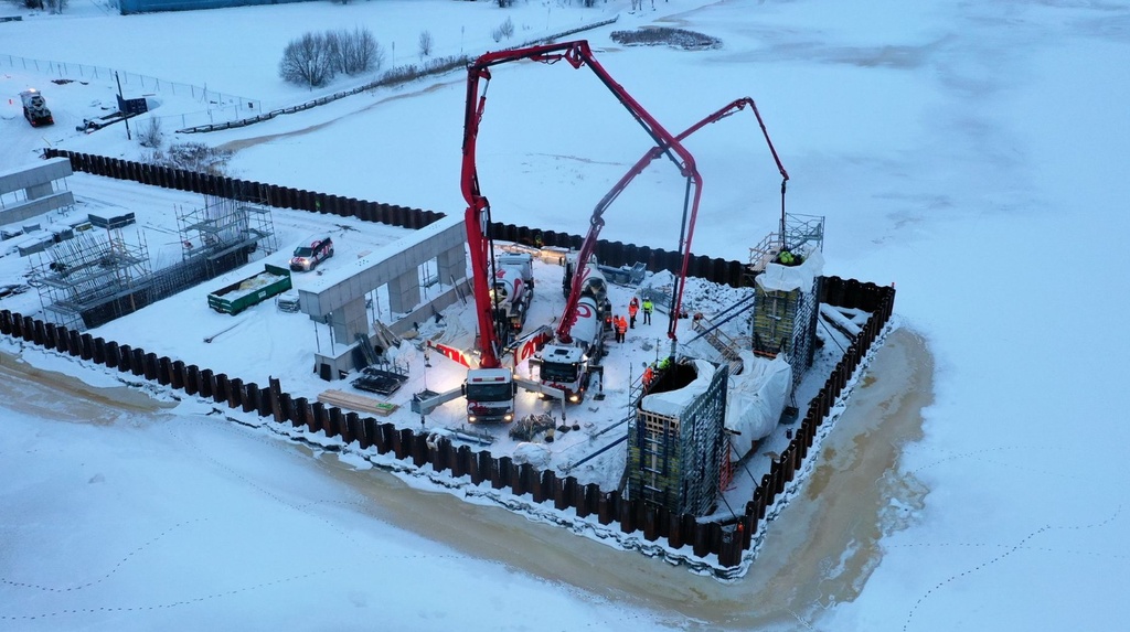 Pärnu kesklinnas III silla ehitus ,2024.a.