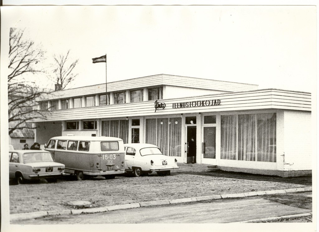 Photo and negative, Dog Village TSN tk new building in 1973.