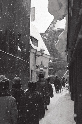 Tiheda lumesajuga Tallinna tänavail.  similar photo