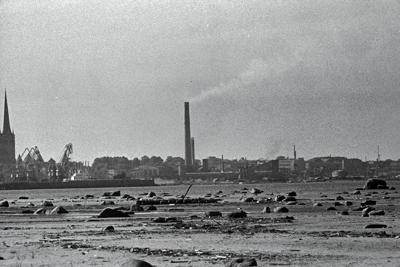 Tallinna panoraam (võetud Piritalt) ja valge reisijate laev saabub Tallinna.
