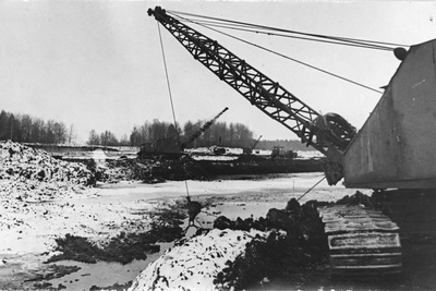 Ropka järve kaevamine ja saare ehitamine  similar photo