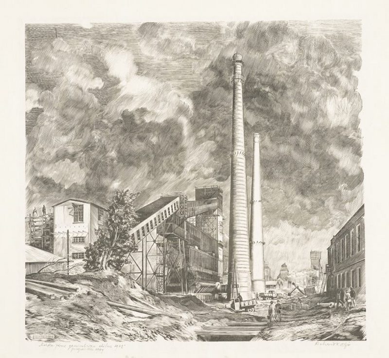 Kohtla-Järve gaasivabriku ehitus 1948. aastal