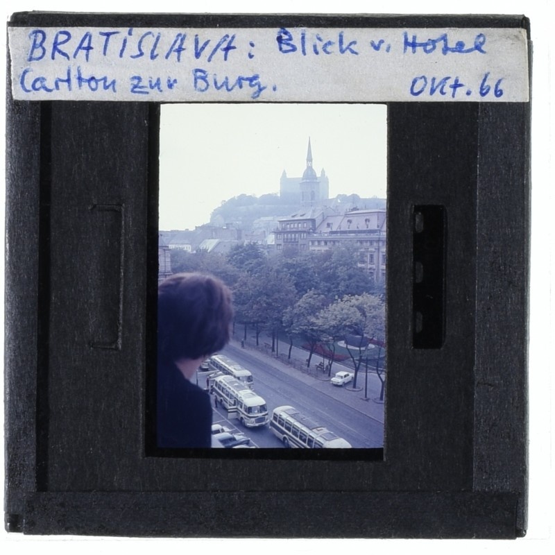 Bratislava, castle, Bratislava, Martinsdom - Label: BRATISLAVA: View from Hotel/Carlton to Okt.66 Castle