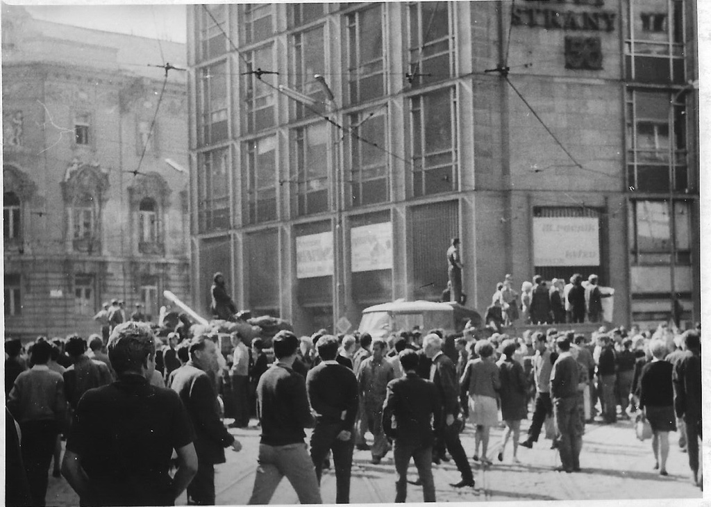Bratislava 1968 3 - The visit of Moscow students to Czechoslovakia was interrupted by Soviet tanks in the summer 1968.