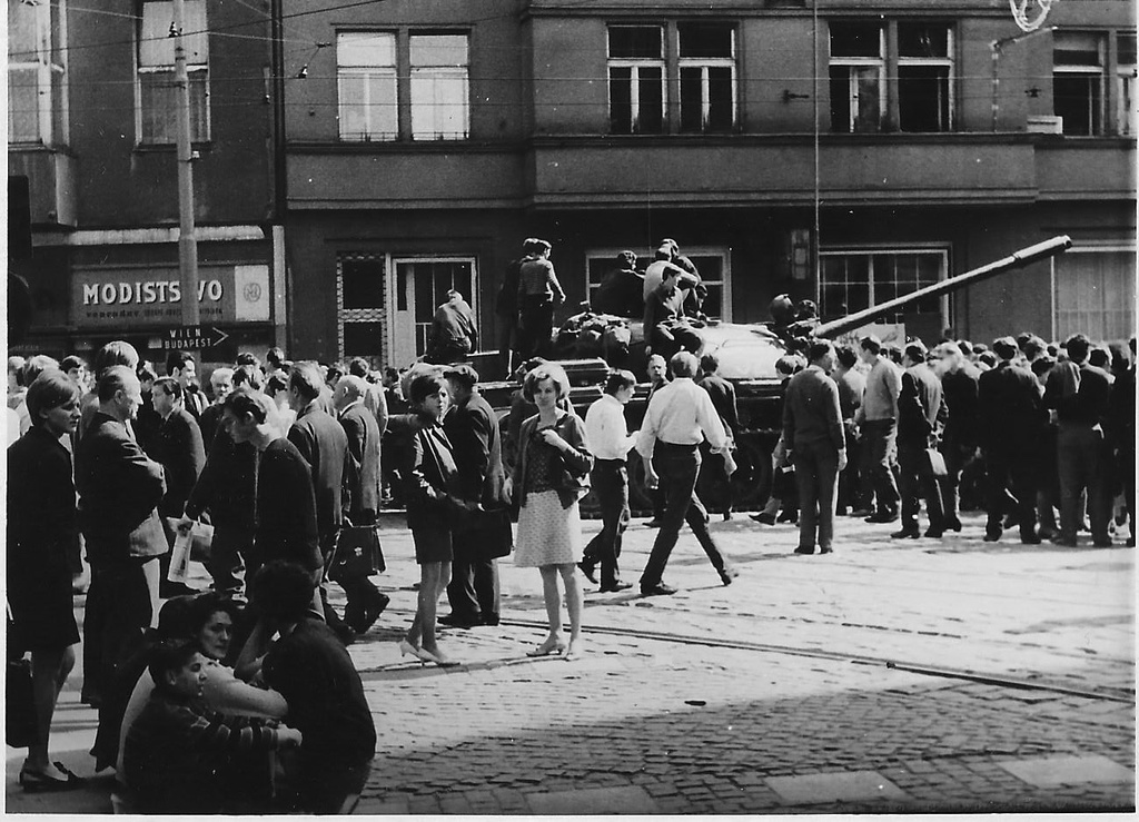 Bratislava 1968 2 - The visit of Moscow students to Czechoslovakia was interrupted by Soviet tanks in the summer 1968.
