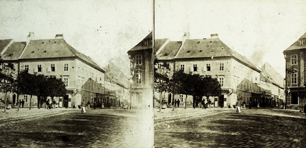 Stereophoto Fortepan 96080 - Szlovákia, Pozsony, Hurbanovo námestie (Nagy Lajos tér), szemben a Suché mýto ulica (Frigyes főherceg utca).

Tags: stereophoto