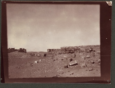 Ruins behind the Pyramids of Giza - Caption: verso: M. "1721 W/I/Cairo: Remnants of a <Maftaba?>/behind the pyramids/von Gizeh, “l. u.” 20 XI 1908/11h30 "(pencil, vertical)  duplicate photo