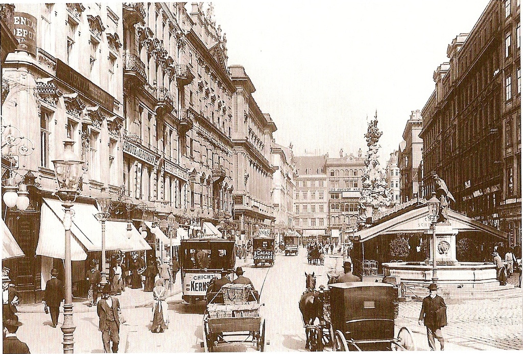 Wien Graben 1890 Strassenansicht - Wiener Graben Straßenansicht / View of The Graben, Vienna