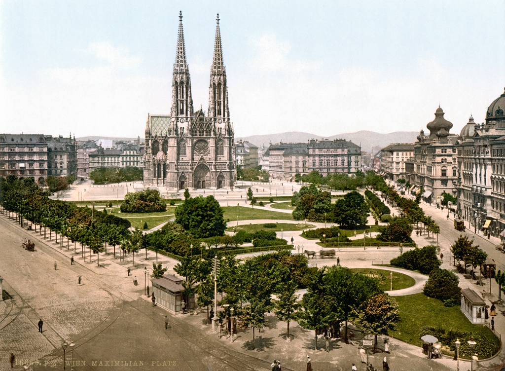 Votivkirche Maximilianplatz Wien 1900 - lang