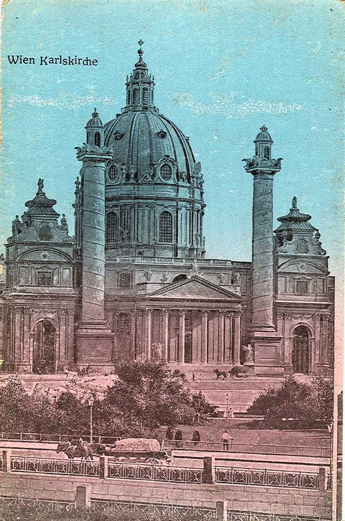 Wien - Karlskirche - Postcard, undated ( ca.1914 ). Title: "Vienna - Karlskirche"