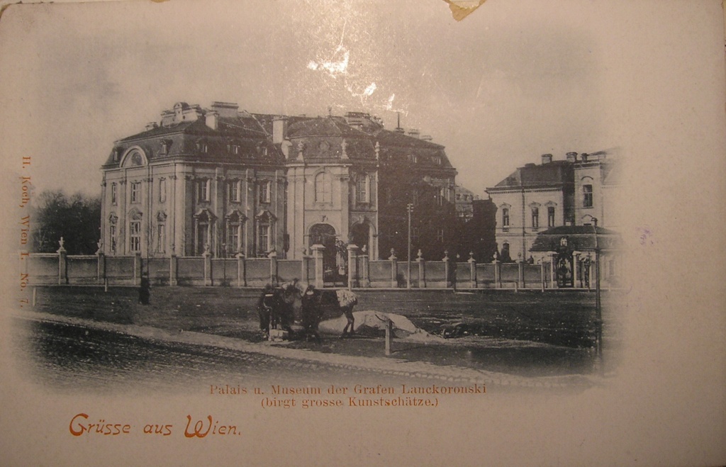 Palais Lanckoronski Vienna-1 - Image of the Palais Lanckoroński in Vienna, which was the private residence of Count Lanckoroński and his vast art collection, which was open to the public. The image is part of a post-card series that were made specifically for the building and its collection.