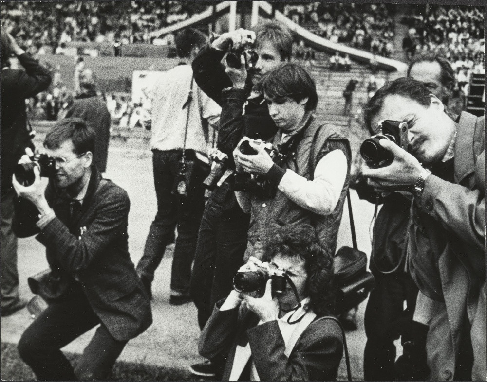 "Eestimaa laul" Lauluväljakul. Fotograafid tööhoos.