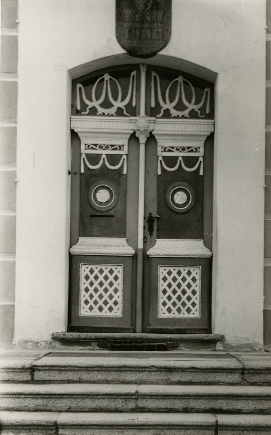 Tartu raekoja peauks, otsevaade peauksele. Arhitekt Johann Heinrich Bartholomäus Walter