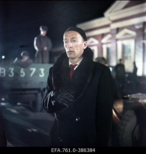 Filming the "Earl" film. Sulev Luik on Citynamehe.1989