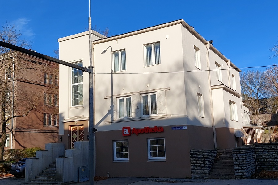 Eramu Suur-Ameerika tänaval, vaade hoonele. Arhitekt Erich Jacoby rephoto