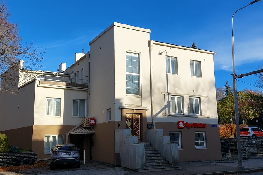 Eramu Suur-Ameerika tänaval, vaade hoonele. Arhitekt Erich Jacoby rephoto