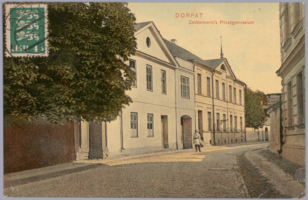 Postkaart Andrus Ansipi kogust. Zeddelmanni Eragümnaasium